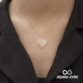 Gümüş Kalpli Kapaklı İsimli Kolye - 1