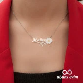 Gümüş Papatya İsimli Kolye - 4