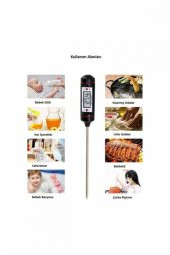 Termometre Sıvı Gıda Et Su Sıcaklık Ölçer Siyah thumbnail 5