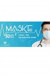 Tek Kullanımlık Pembe 3 Katlı Telli Cerrahi Yüz Maske 50 Adet - 2