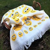 Saçaklı Mutfak El Havlusu 3lü Set Emoji 100 Pamuk - 2