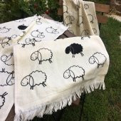 Saçaklı Mutfak El Havlusu 3lü Set Kara Kuzu 100 Pamuk - 3