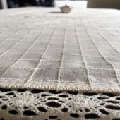 Üç Farklı Ebat Dantelli Masa Örtüsü 160 X 160 cm  100 Pamuk - 4