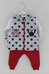 Puanlı Mickey Desenli 3lü Kız Takım 6-12-18 Ay - 2
