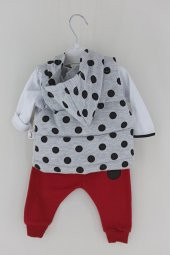 Puanlı Mickey Desenli 3lü Kız Takım 6-12-18 Ay - 4