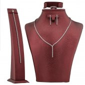 Yuvarlak Tasarımlı Gümüş Bayan Set - 1
