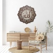 DEKORATİF AHŞAP HAT DUVAR PANOSU V8 - 50x50cm - CEVİZ-KREM - 6
