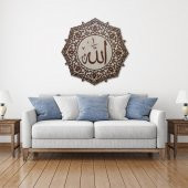 DEKORATİF AHŞAP HAT DUVAR PANOSU V8 - 50x50cm - CEVİZ-KREM - 7