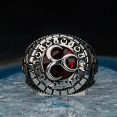 925 Ayar Gümüş 3'lü Hilalli Erkek Yüzük thumbnail 2