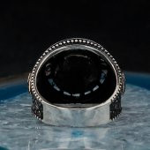 925 Ayar Gümüş 3'lü Hilalli Erkek Yüzük thumbnail 4