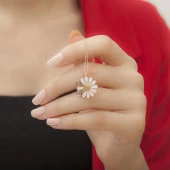 Gümüş Papatya 2 İsimli Kolye - 2