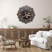 DEKORATİF AHŞAP HAT DUVAR PANOSU V9 - 60x60cm - KREM-VENGE - 4