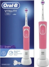 Oral-B Vitality 100 3D White Pembe Şarjlı Diş Fırçası - 1