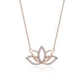 Lotus Çiçeği 925 Ayar Gümüş Kolye - 5