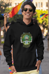 Rick And Morty Siyah Erkek Kapşonlu Sweatshirt - Hoodie - 1
