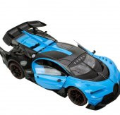 Uzaktan Kumandalı Araba Kapıları Açılan Şarjlı Bugatti 1/12 Ölçek Mavi - 2