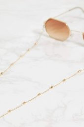 Kadın Gözlük Zinciri 5546 Chic Minik Toplu Gold - 4
