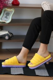 A690-20Sarı Pembe Potin Sarı Kadın Ev Terliği A690-20 - 1