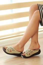 Pembe Potin Anatomik Taban Kadın Terlik A2652-20 - 5