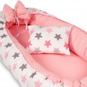 Sluupy Babynest - Pembe Gri Yıldız Figürlü Ana Kucağı - 2