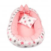 Sluupy Babynest - Pembe Gri Yıldız Figürlü Ana Kucağı - 4