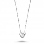 Swarovski Kalpli Tek Taş Kolye - 1