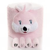 Peluş Tavşan Kaplı Ahşap Puf Koltuk Çocuk Koltuğu 2 - 2