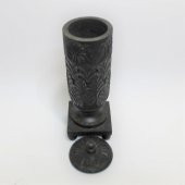 Siyah Ahşap Vazo - 2