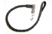 Deri Yaylı Köpek Gezdirme Halatı 1,5 cm x 80 cm Siyah ( 60 kg ) - 1