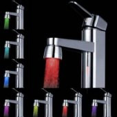 7 Renk Değiştiren Işıklı Musluk Başlığı Led Banyo Su Batarya Ucu - 4