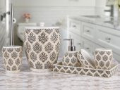 By Selim Step 5 Parça Polyester Banyo Seti - Beyaz - 1