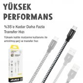 Auris Samsung Android Micro USB Data Destekli Hızlı Şarj Kablosu - 3
