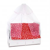 Sluupy Şeritli Pembe Tül Beşik Cibinliği ve Cibinlik Aparatı - 1