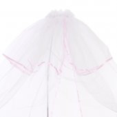 Sluupy Şeritli Pembe Tül Beşik Cibinliği ve Cibinlik Aparatı - 2