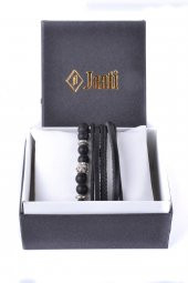 JTKB20033 JANTİ DOĞAL TAŞ ve DERİ KOMBİN BİLEKLİK - 2