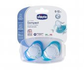 Chicco Physio Compact Silikon Emzik 6-12 ay mavi 2li - 1
