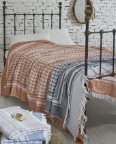 Ecocotton Organik Pamuk Çift Kişilik Peştamal Yatak Örtüsü - luna Terra - 1
