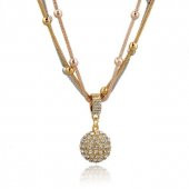 Taşlı Özel Pandora Model Çoklu Özel Bayan Kolye-Gold - 1