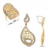 Gümüş 925 Ayar Zirkon Taşlı Otantik Set - 1