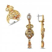 Gümüş 925 Ayar Zirkon Taşlı Otantik Set - 1