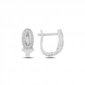 Gümüş 925 Ayar Zirkon Taşlı J Küpe - 1