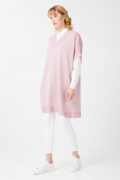 V Yaka Oversize Triko Süveter Tunik 8215 - 1