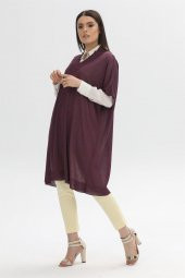 V Yaka Oversize Triko Süveter Tunik 8215 - 3