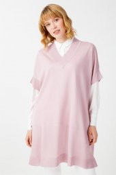 V Yaka Oversize Triko Süveter Tunik 8215 - 5
