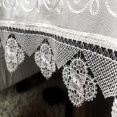 Çeyizlik İpek Dokuma İğne Oyalı Dikdörtgen Masa  100 İpek El İşçiliği - 3