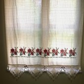 Kanaviçe İşlemeli  Dört Farklı Renk 100cm X 180cm Pamuk Perde - 6