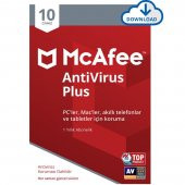 MCAFEE Antivirüs Plus 1yıl 10kullanıcı Windows, iOS ve Android - 1