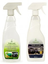 TERLANS Parfümlü Torpido Parlatıcı Araç içi Temizleyici 2x500 ml + Mikrofber Bez - 1