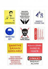 İş Güvenliği Uyarı Levha Seti 10 Parça - 1