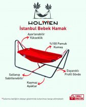 Holmen İstanbul Bebek Hamağı - Sallanır Bebek Beşiği - Bebek Hamak - Gri - 2